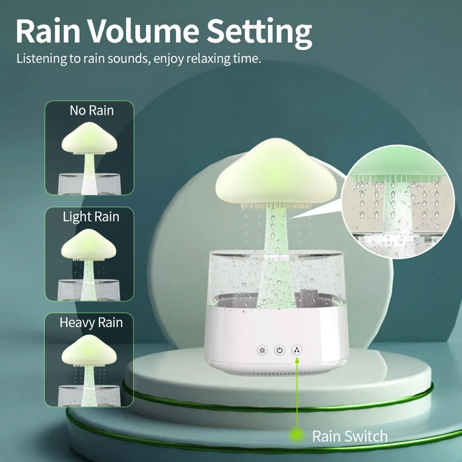 Cloud Raindrop Humidifier Essential Oil Diffuser for Living Room Study Room