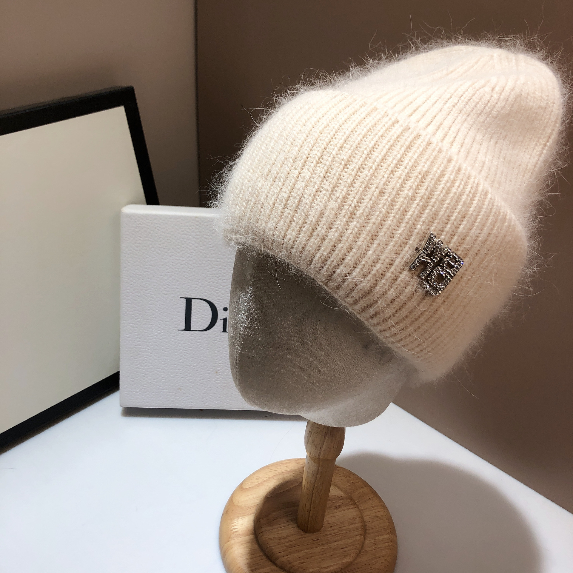 Title 14, 21 Colors Real Rabbit Fur Beanies Winter Hat fo...