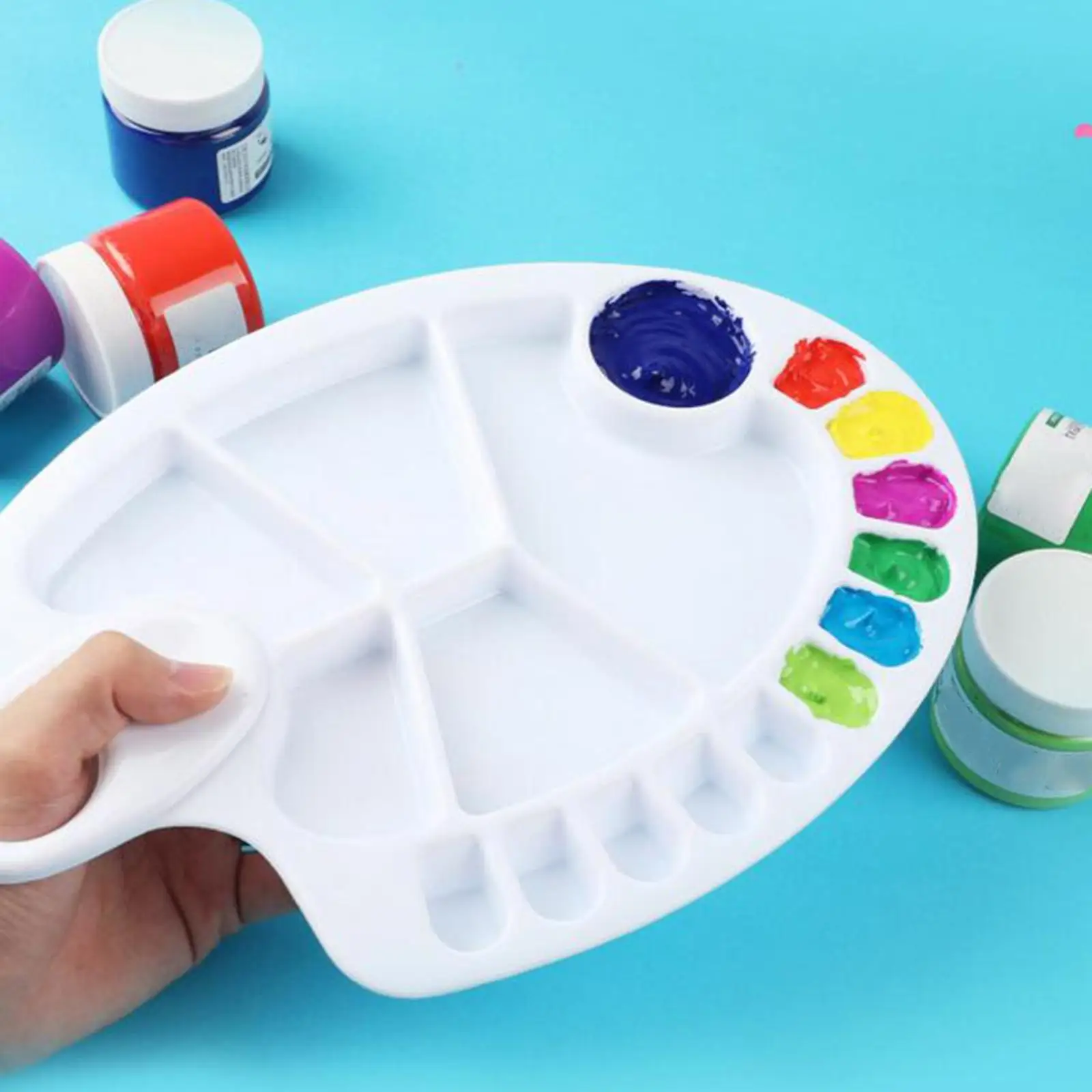1 piece Paint Tray 1 with Thumb Hole Mixing Professional Tray for Studio