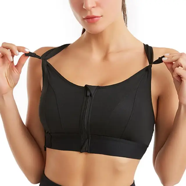 New front zipper widened hem sports bra for women with high-strength  shockproof upper support sports bra - AliExpress