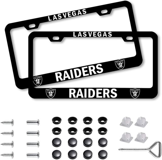 Vinage RAIDERS factory License Plate and Licence Plate Frame!