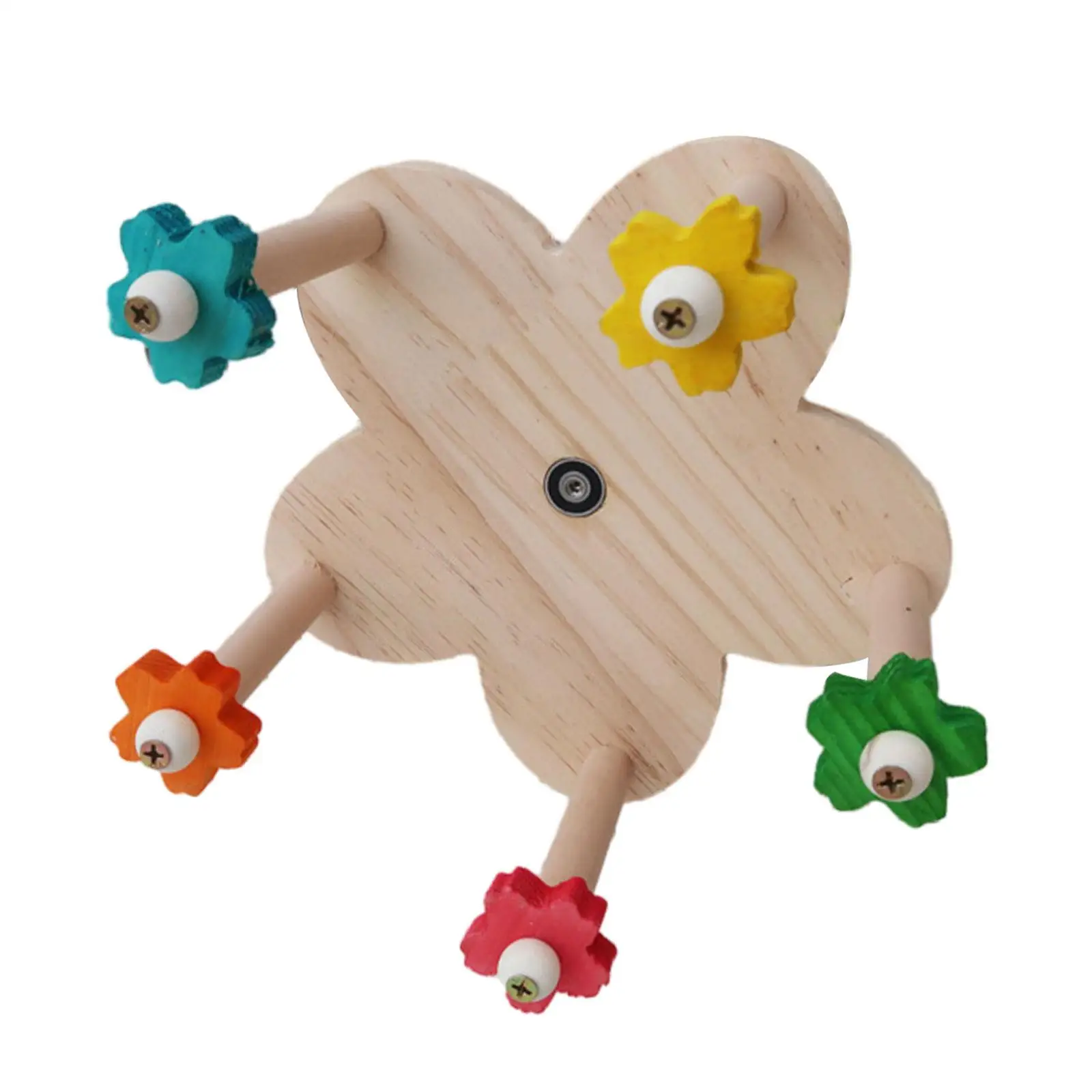 Parrot Perch Wheel Toy Platform Durable Wooden Rotating Perches Toys for Macaws Conures Cockatiels Budgies Parakeet Parrot