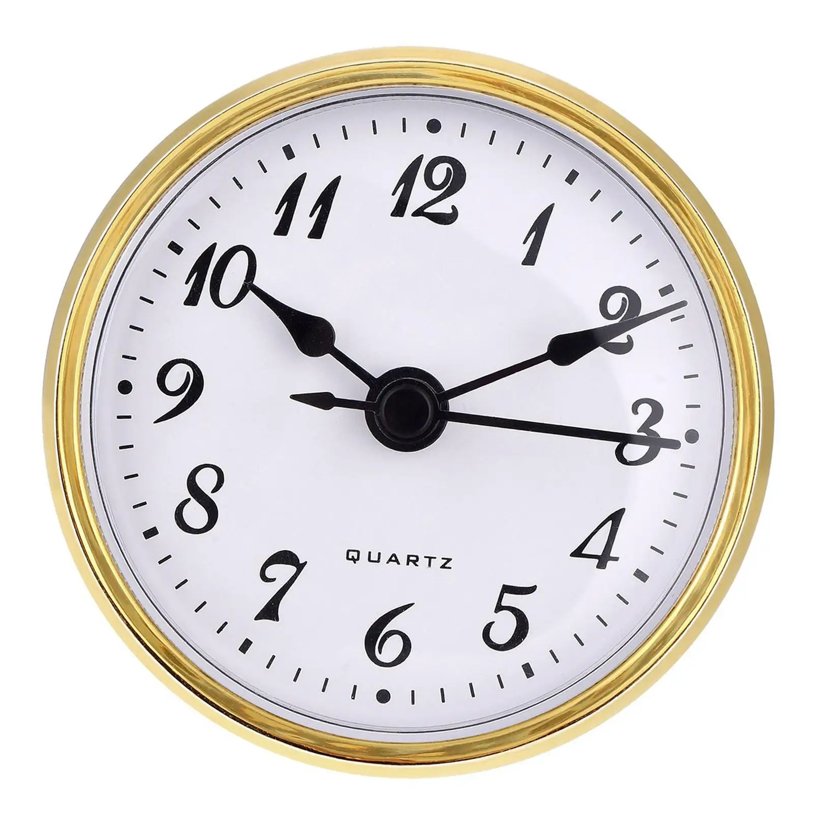 Clock Insert Arabic Numeral Craft Gold Rim Retro Style Clock Mechanism 70mm for Home Living Room Desk Accessories