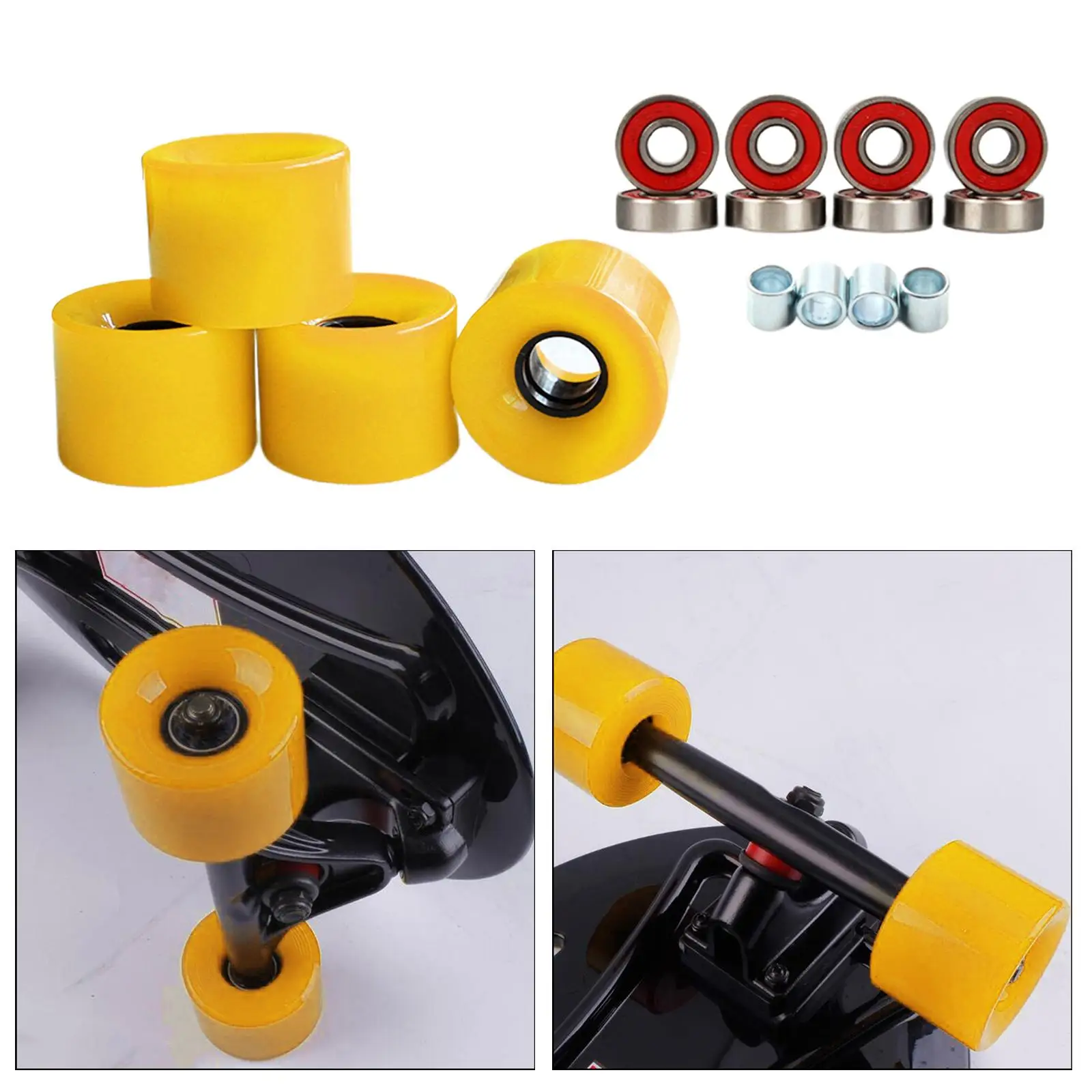 4 Pieces Double Row Skating And Skateboard Longboard Replacement Accessories  