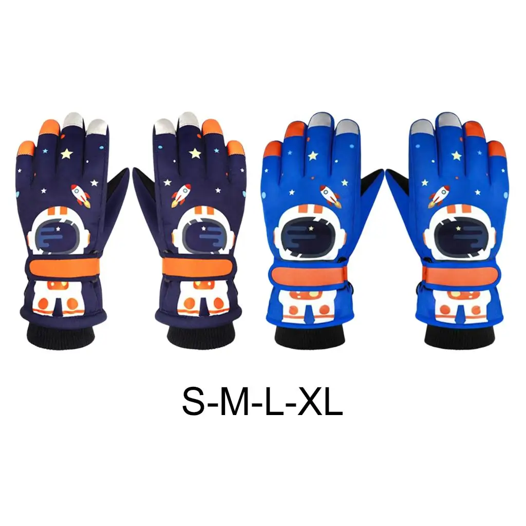 Kids Ski Gloves Touch Screen Waterproof Boys Girls Windproof Fleece Lined Snow