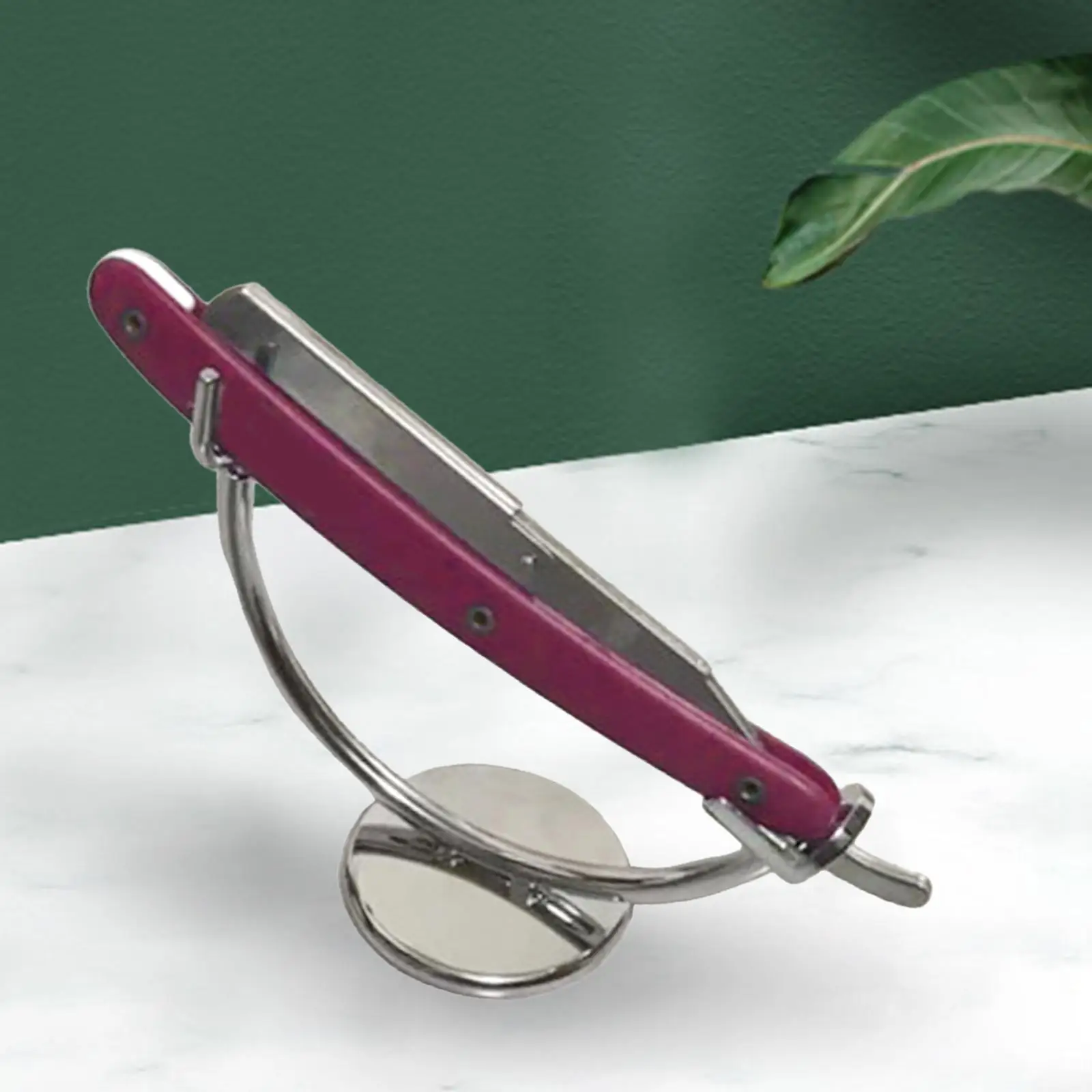 Straight Razor Stand Curved Stand Shaving Stand Polished Metal Height 8.7cm/3.4inch Bottom Diameter 5cm/2inch Rack Accessories