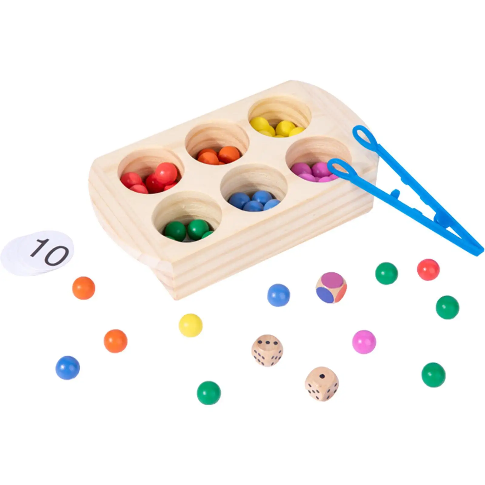 Infant Wooden 60 Counting Bead Color Matching Early  Skill Toys