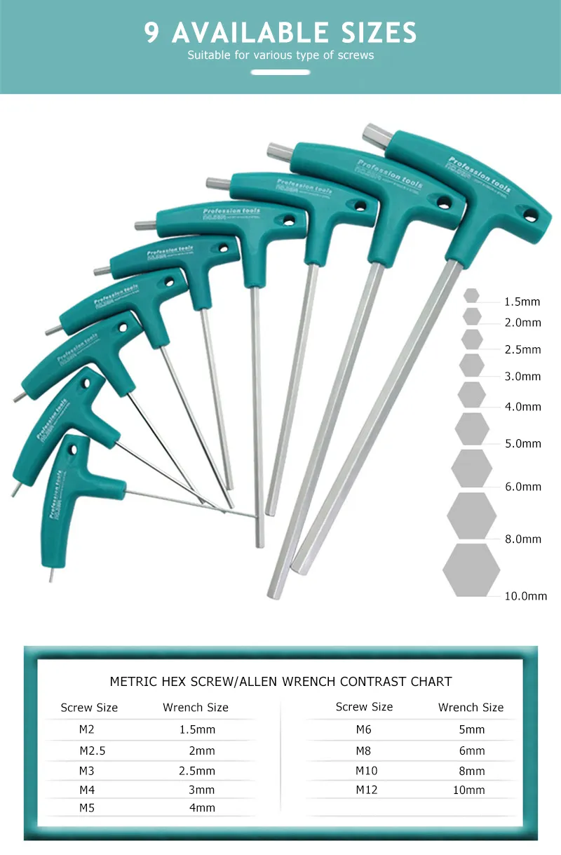 Title 2, 6/9 Pcs Allen Schlüssel Wrench Set Hexagon Schr...