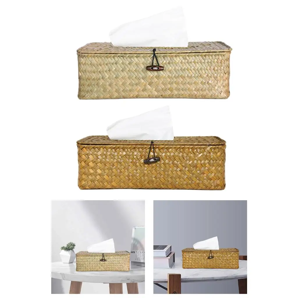 Seagrass Tissue Box Napkin Holder Dispenser Pumping Paper Case Home Decor