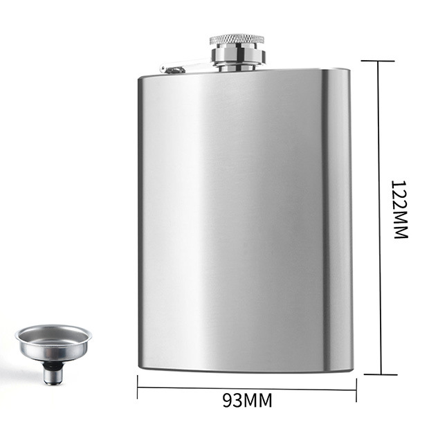 Description Picture 2 of itemPortable 8oz Hip Flasks Coated Stainless Steel Wine Bottle with Funnel Metal Whisky Alcohol Bottle Wine Pot