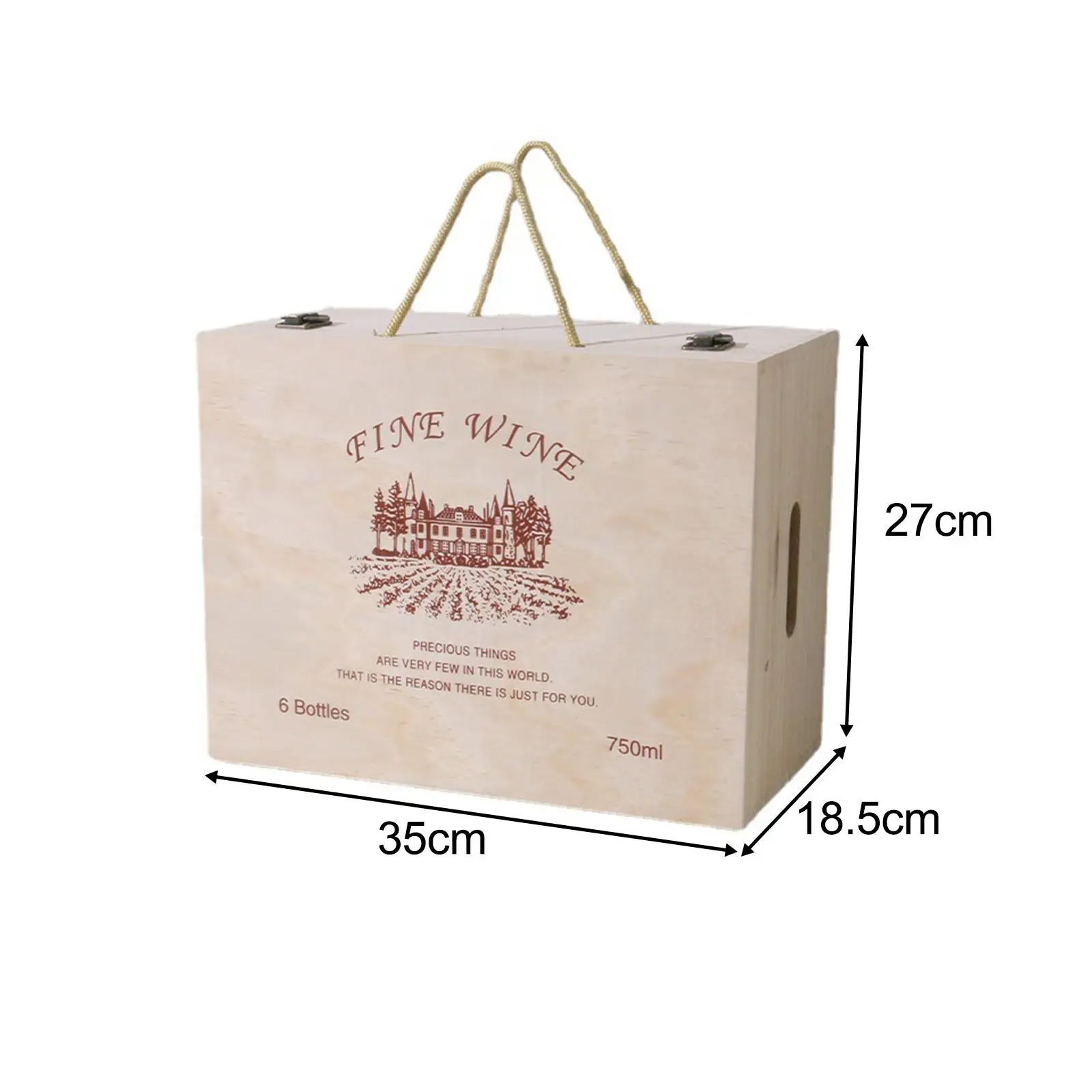 Wine Carrier Portable Wine Accessories Decorative Wooden Wine Gift Box for Christmas Holiday Celebrations Wedding Anniversary