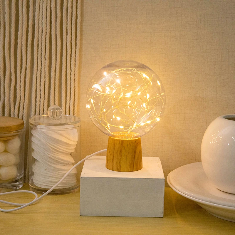 Lampe cocooning en bois créative et portative