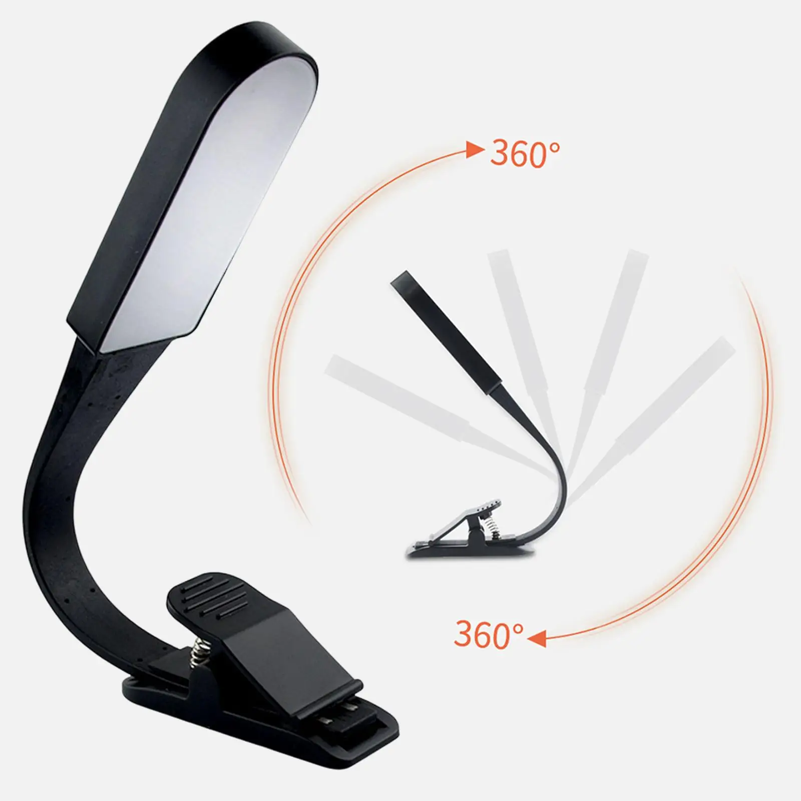 LED Reading Book Light Flexible Dimmable Rechargeable Reader Lamp Travel