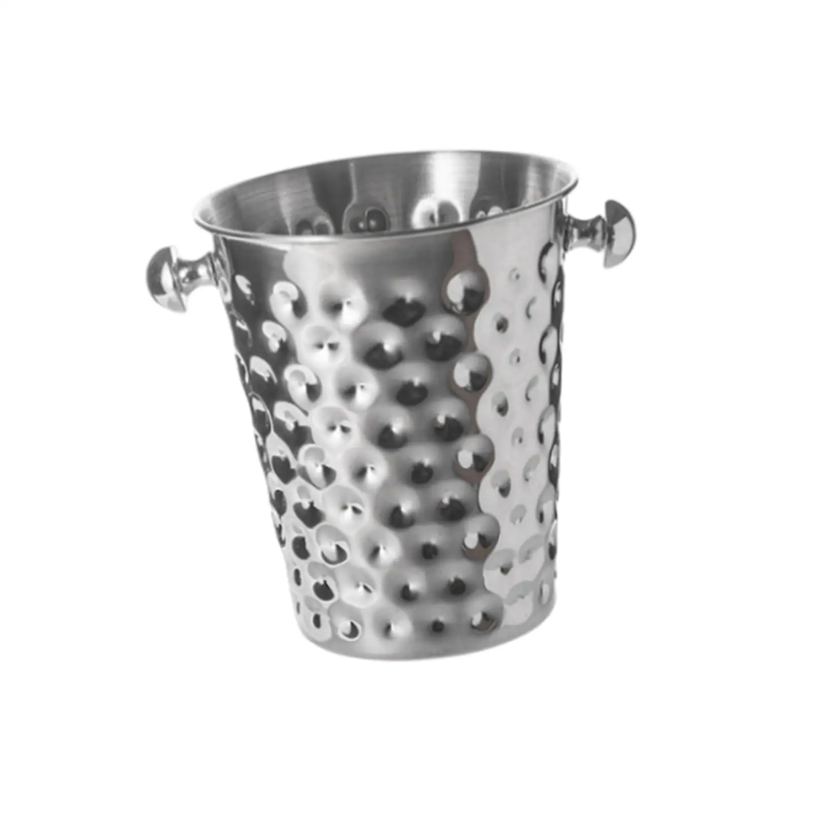 Ice Bucket Fashionable Stainless Steel with Handle Beer Chiller Cooler Bucket for Household Party Indoor Outdoor BBQ Drinks