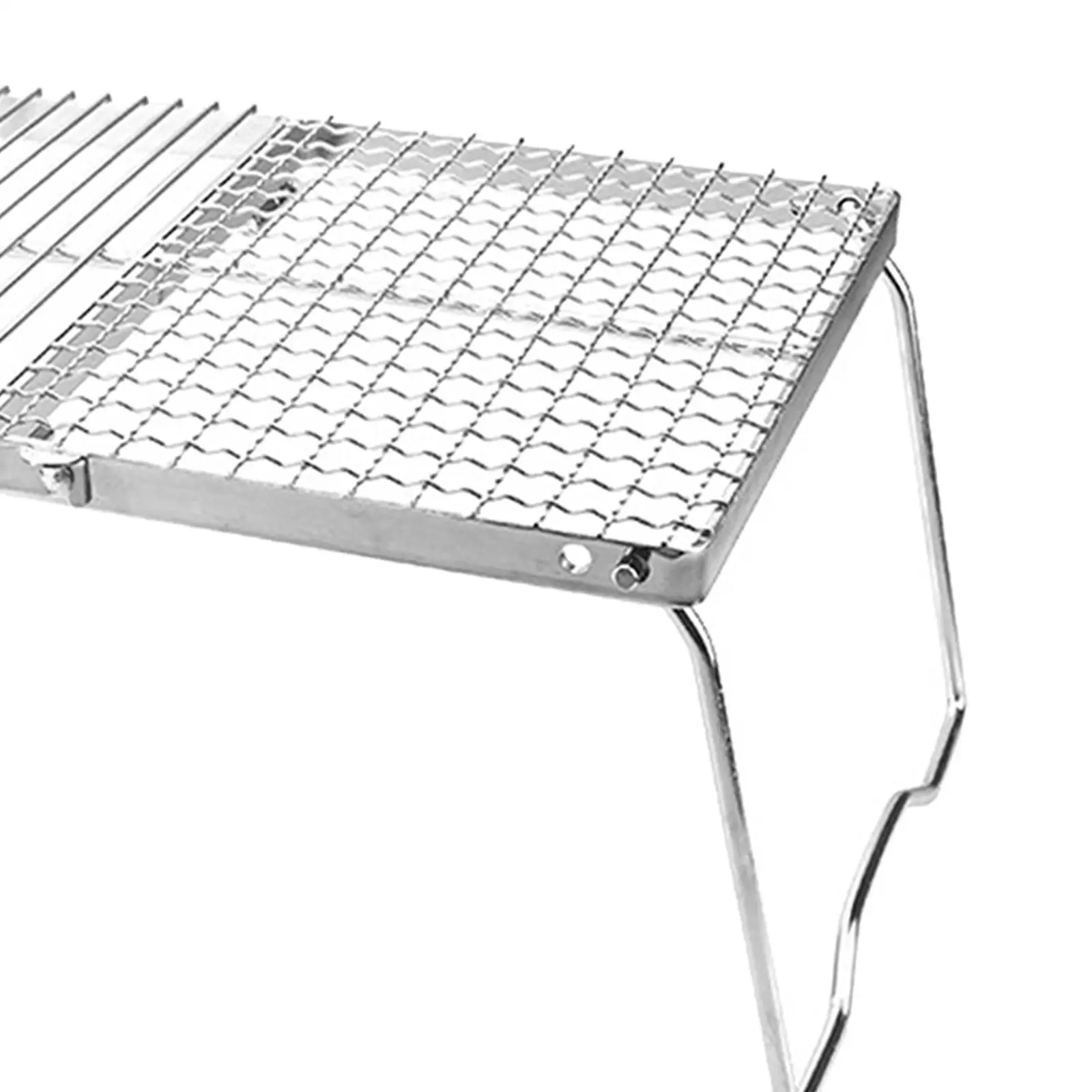 Campfire Grill Folding Barbecue Net Portable Stainless Steel Foldable BBQ Rack Mesh for Outdoor Travel Camping Hiking Backyard
