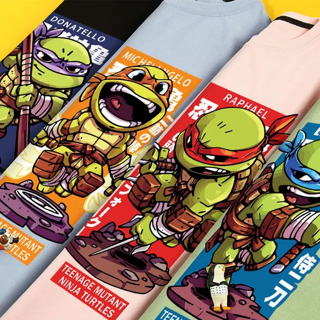 Teenage Mutant Ninja Turtles Cartoon T-shirt Clothing Children's Summer  Tops Cotton Comfortable Short-sleeved Anime