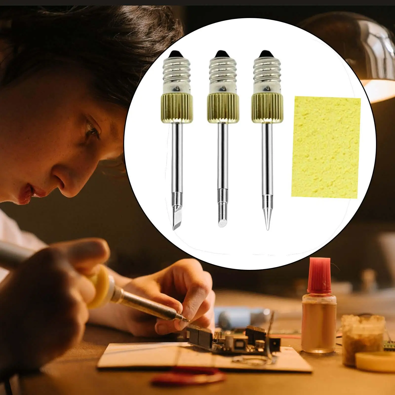 3Pcs Soldering Iron Tips USB Soldering Head E10 Interface Professional Welding Tips Soldering Tips Accessories