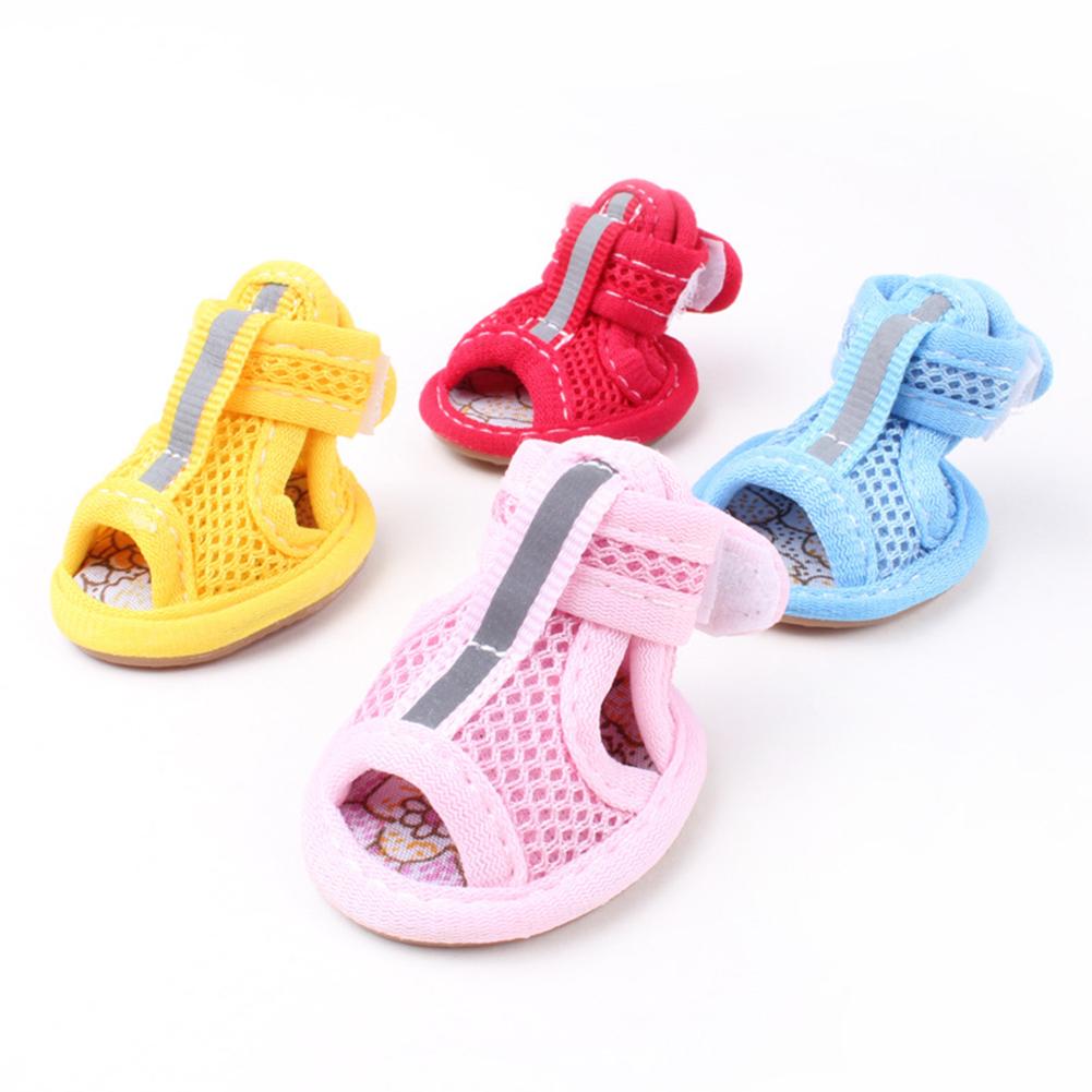 Title 3, 4Pcs Practical Dog Mesh Shoes Mesh Cotton Dog S...