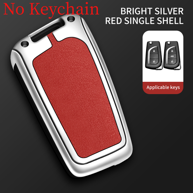 Custodia per chiave auto in pelle metallica Shell per Toyota Auris Corolla Avensis Verso Yaris Aygo Scion TC IM Camry RAV4 Hilux Fortuner - Sb99eba6eaa4d46ce88f386200be9c645F