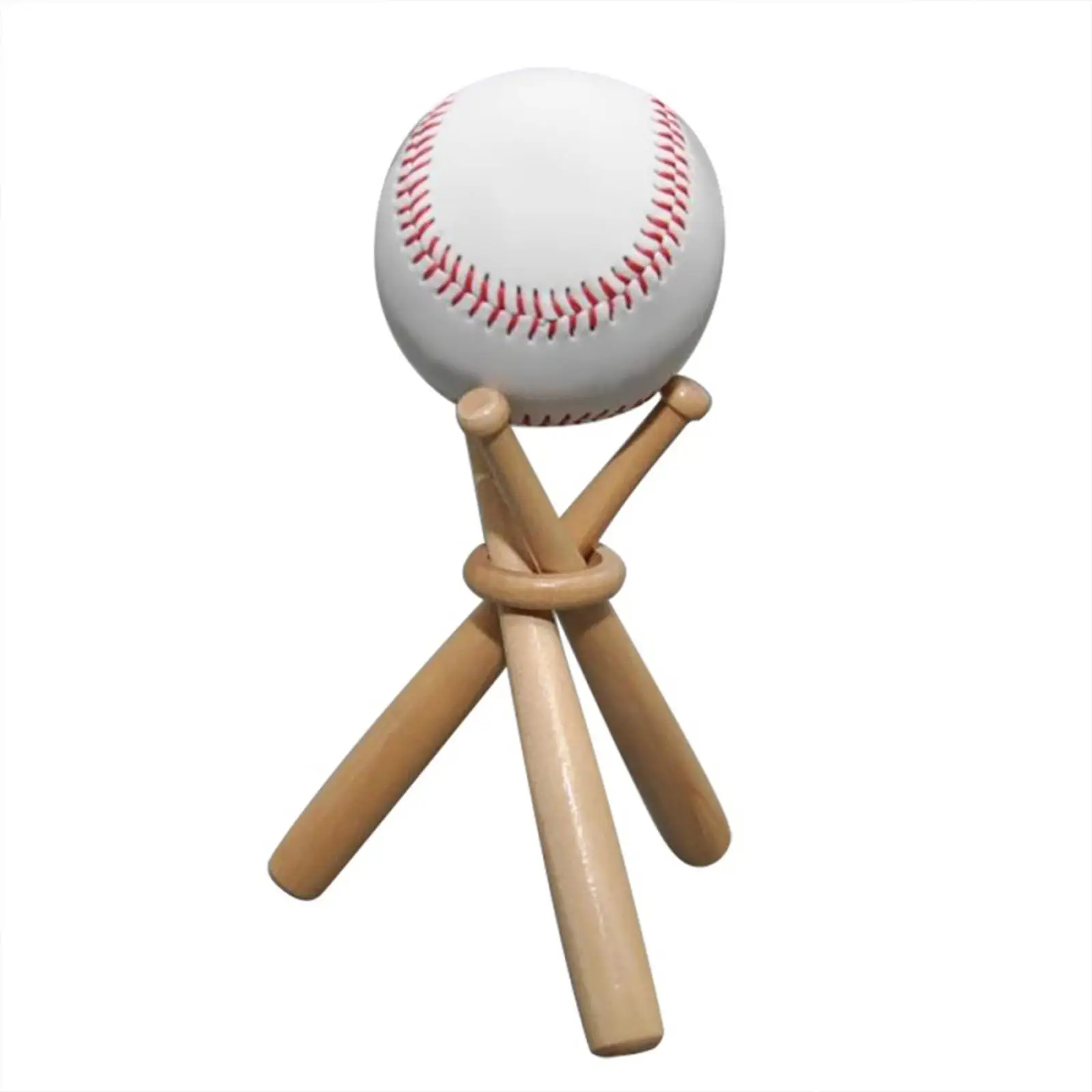 Wood Mini Baseball Stand Bracket Golf Tennis Ball Baseball Holder Memorabilia Tripod Holder Support Rack for Tables