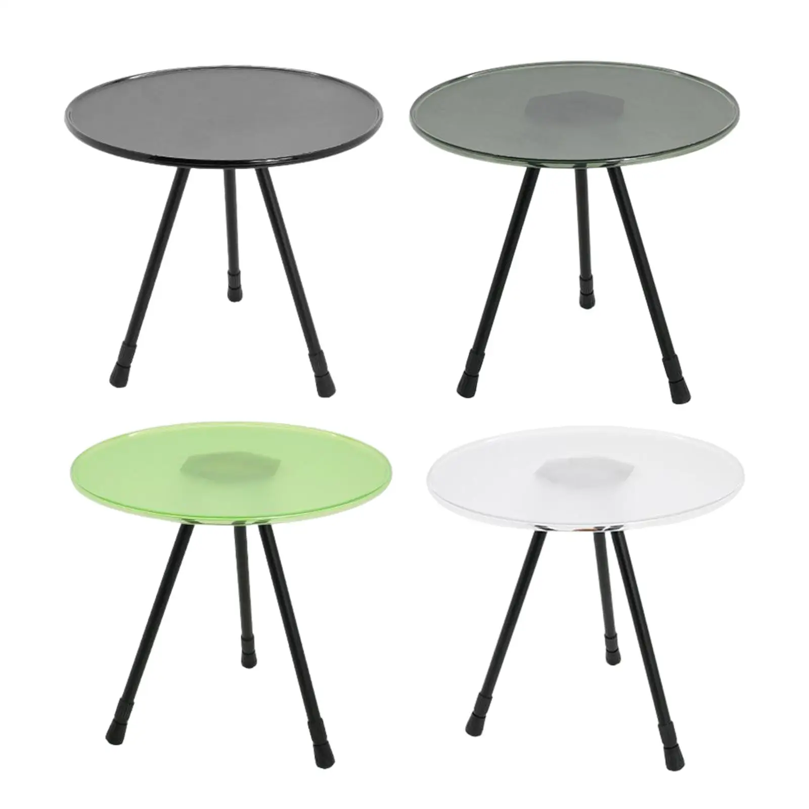 Portable Triangular Round Table Collapsible Height Adjustable Lifting Desk for Barbecue