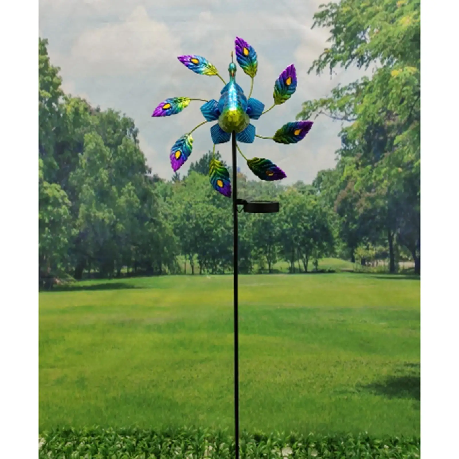 Metal Windmill Solar Wind  Unique  for Outdoor Yard Art Decor