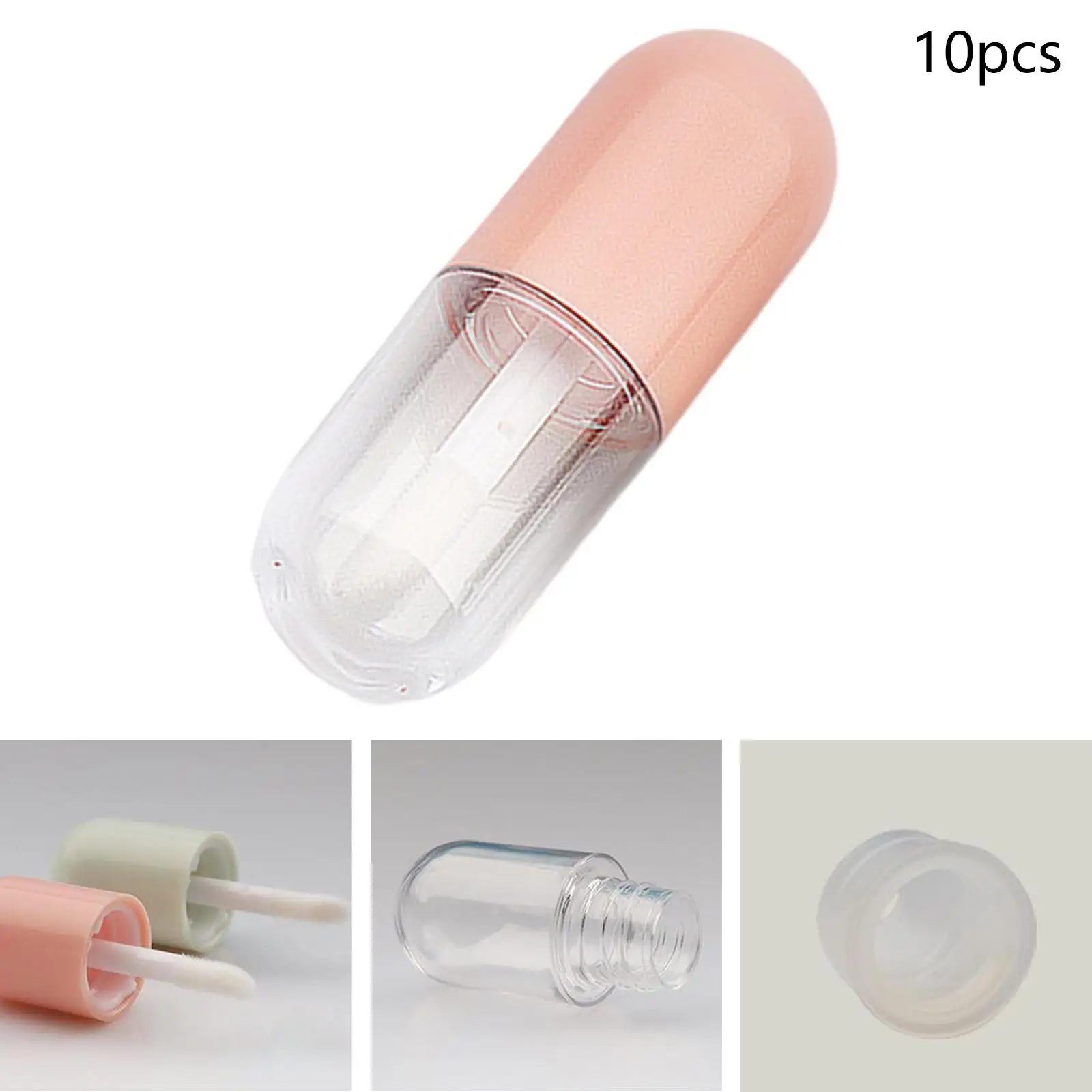 10x  Container with Insert Stoppers Adorable  Holder Samples Bottle Balm Tubes for DIY Cosmetic Samples Travel Women Girl
