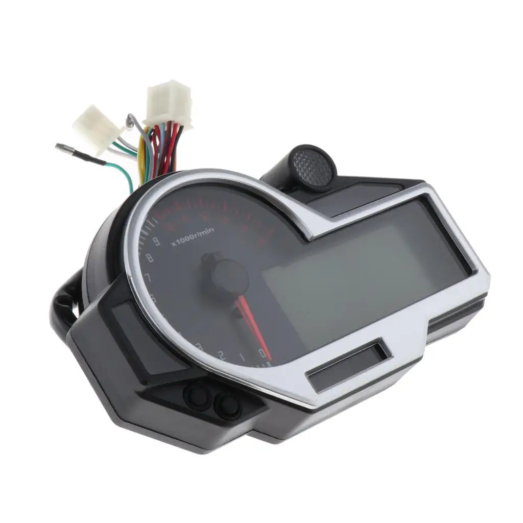 1- 6 Gear 15000rpm Motorcycle LCD Digital Odometer Speedometer Tachometer