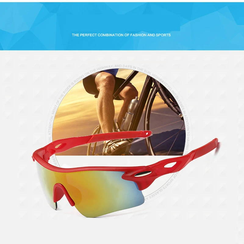 Sb9ab09af109f48e199ebbdc6a8585fe6S RIDERACE Sports Men Sunglasses Road Bicycle Glasses Mountain Cycling Riding Protection Goggles Eyewear Mtb Bike Sun Glasses