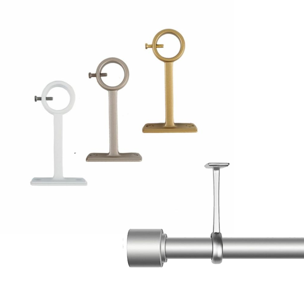 ajustáveis, único furo Rod Holder, Quarto e Sala, 2Pcs