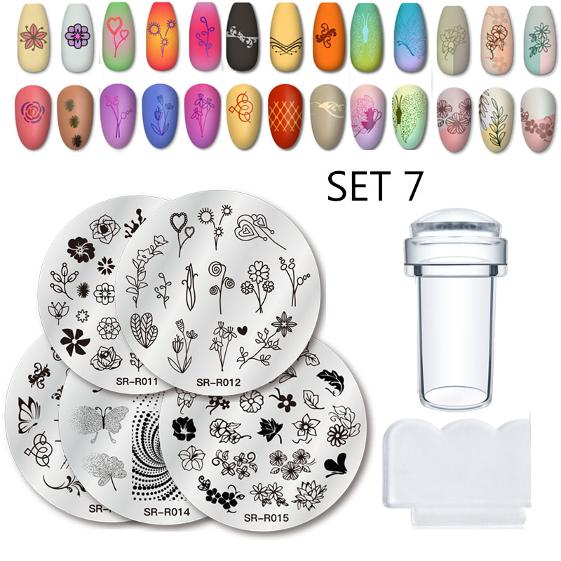 Best of Mtssii 5 / 7 / 11PCS Nail Art Templates Stamping Plate Set Design Flower Animal Glass Temperature Lace Stamp Templates Plates Image Reviews & Tips