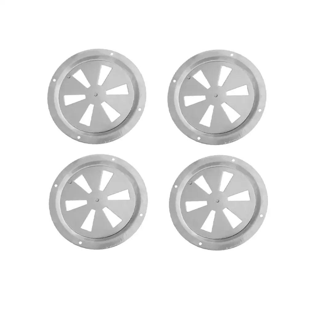 4x Stainless Steel Boat Butterfly Vent 5 inch Ventilation Cover with Side Knob for Marine Boats Companionway Door and  - Silver