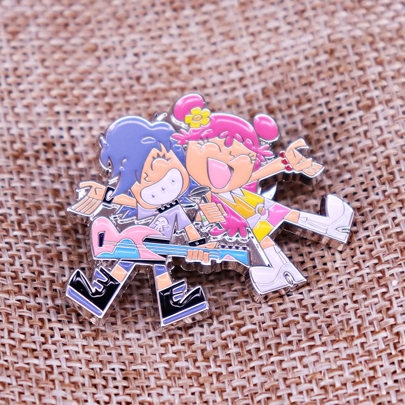 Gitarre Junge und Mädchen Cartoon Charakter Emaille Pin Brosche Abzeichen Rucksack Dekoration Schmuck – Detail 3