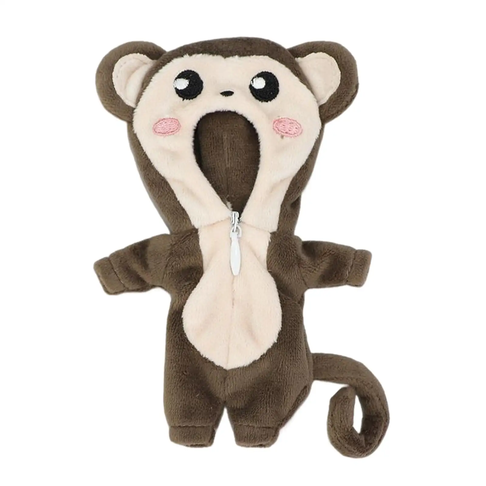 Cute Doll Clothes 1:12 Doll Clothes Animal Shaped with Zipper Gift DIY Plush Clothing Doll Accessories for Ob11 for Gsc Boys