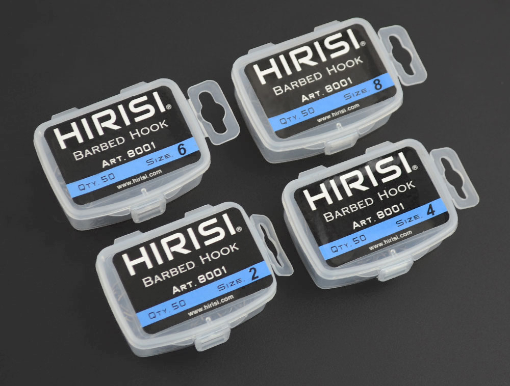 Hirisi 100 Stück Karpfen-Angelhaken mit Widerhaken, beschichtet, mit Ösen-Design in Japan, hergestellt aus Kohlenstoffstahl 8001, mit spleißbarer Box – Detail 7