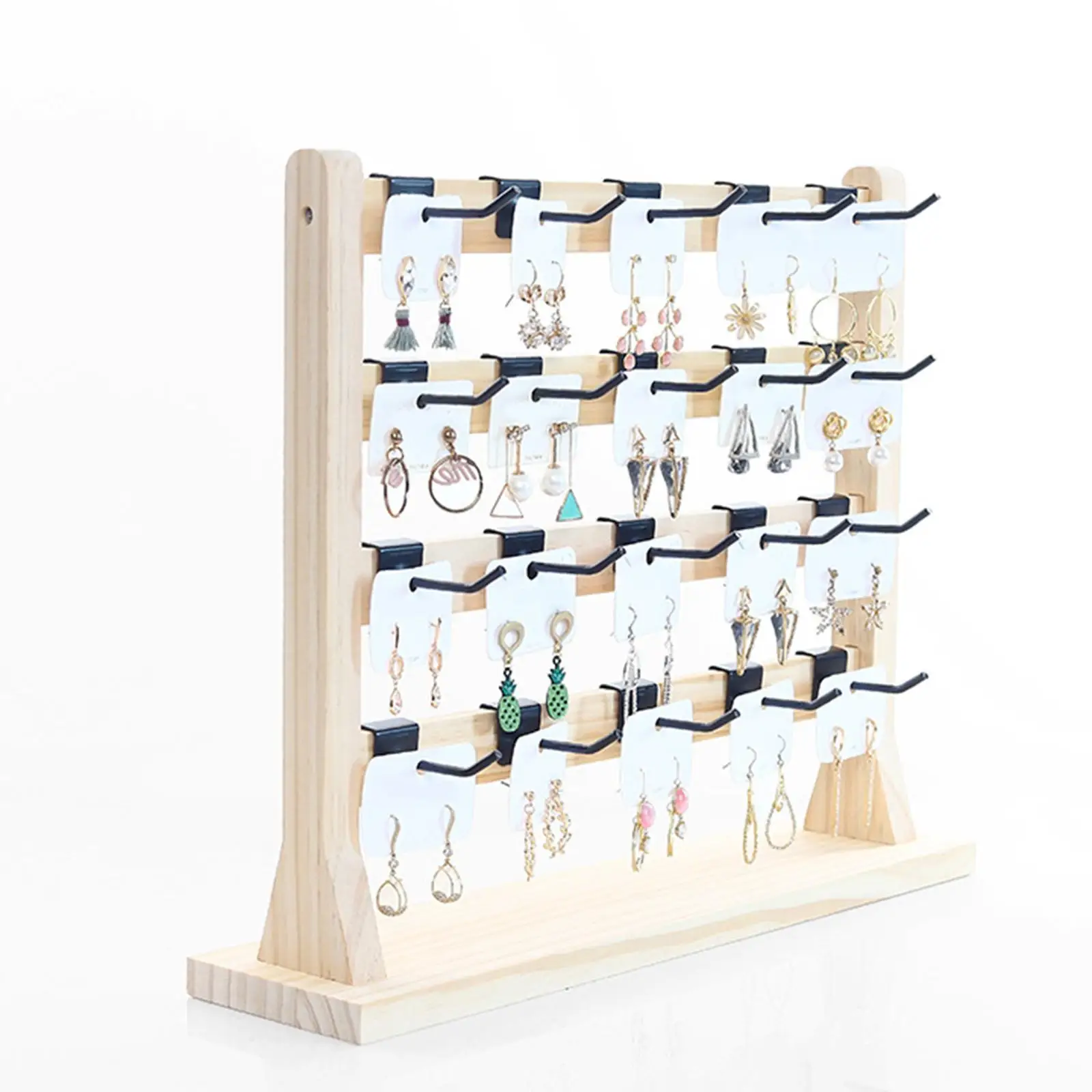 Earrings Display Stand with Hooks 4 Tiers Decoration Bracelet Display Holder for Desktop