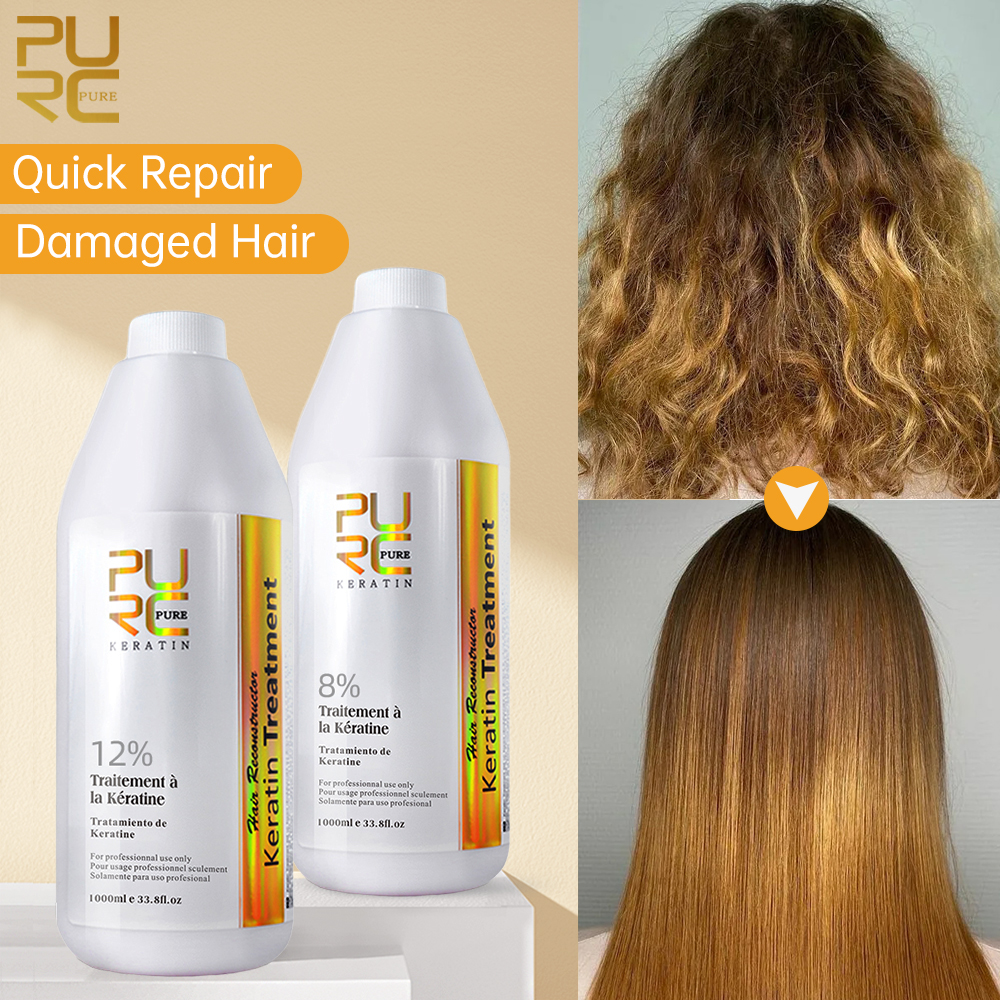 Best of Purc Brazilian Keratin Hair Treatment Professional Keratin 12 For Hair Care Straightening Smoothing Products Hair Curly Frizzy Reviews & Tips