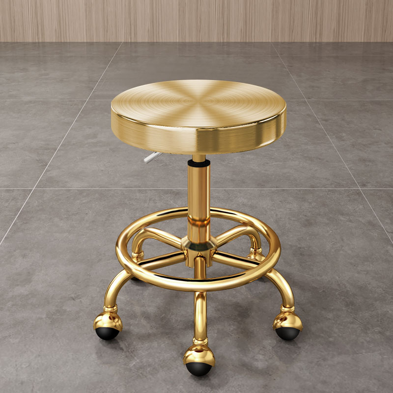 Description Picture 2 of itemStainless Steel Stool Rotating Lifting Pulley Round Stool Beauty Salon Hair Salon Chair Barbershop Salon Chairs  Make Up Chair