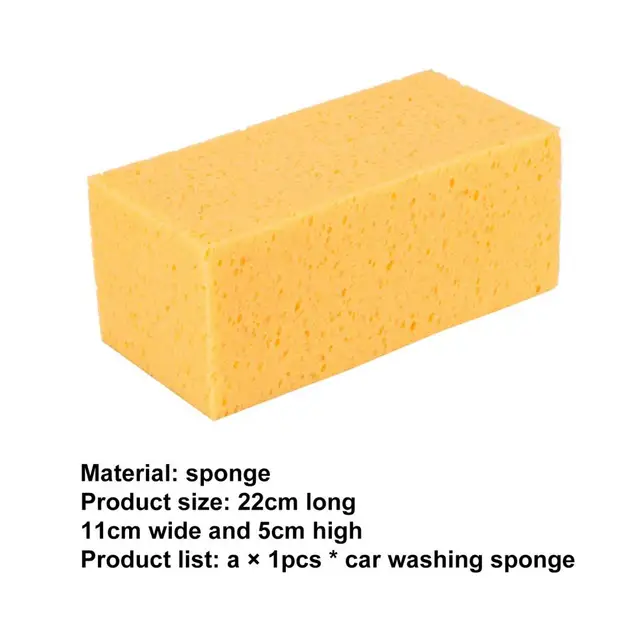 1 Pcs Yellow Car Wash Sponges - Large Car Sponges For Washing Car