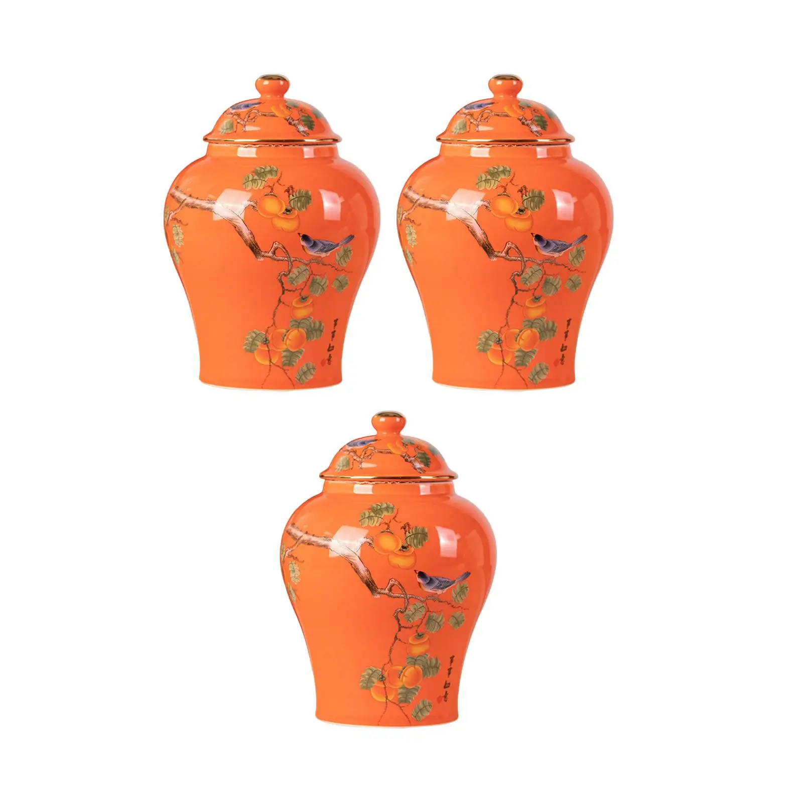 Flower Vase Tea Tin Flowerpot Ceramic Ginger Jars for Kitchen Bedroom Office