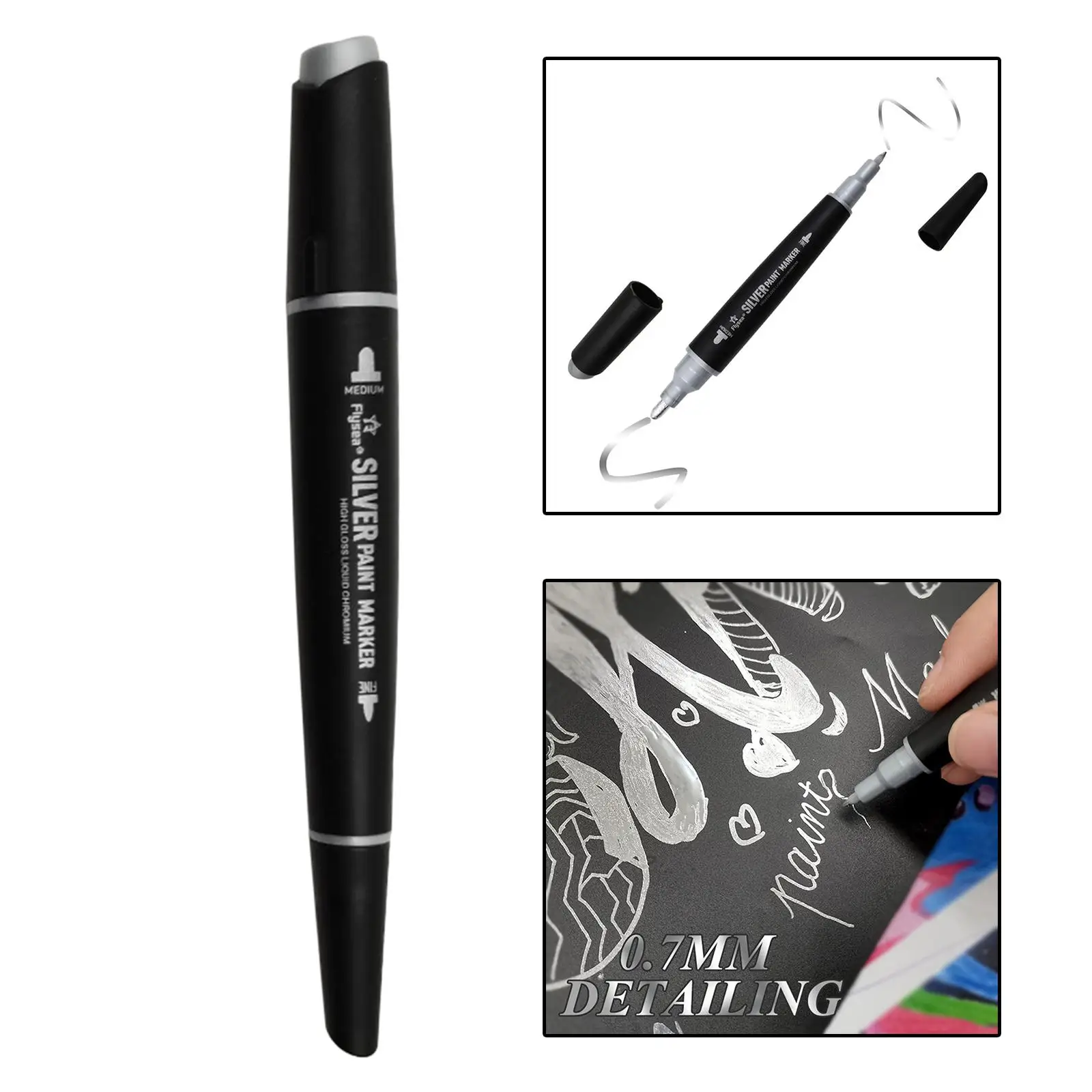  Marker Art Supplies 3mm 0.7mm Chrome Marker Pen with Mirror Effect DIY Pump Marker for Fabric Any Surface Glass 