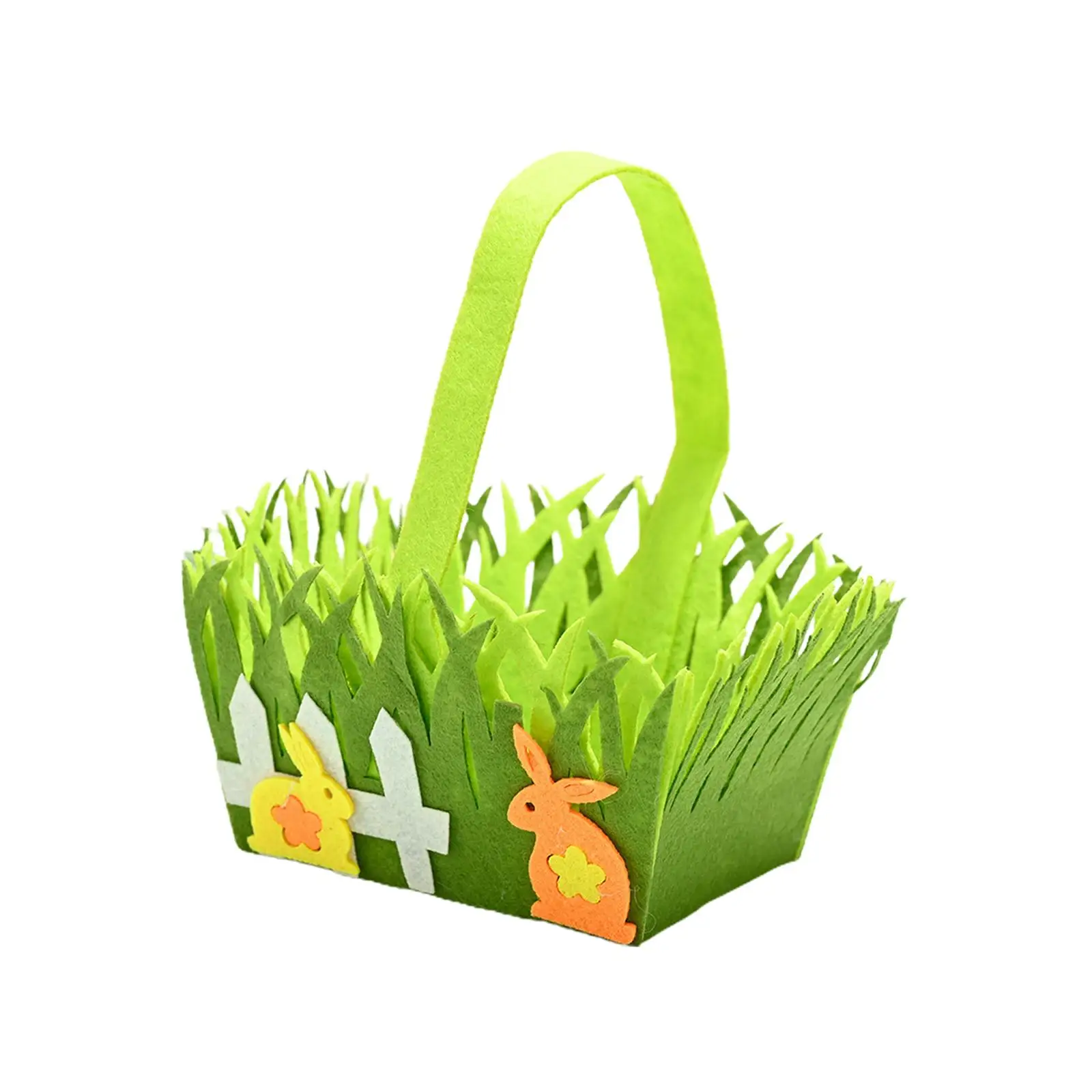 Easter Gifts Basket with Handle for Children Non Woven Fabric Handmade Cute Easter Pattern