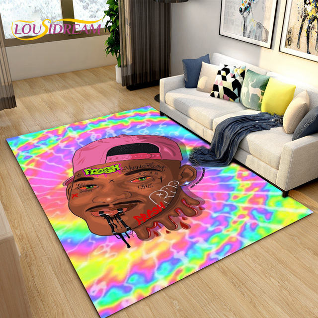 Hip Hop Art Rapper Legend Star Area Rug Large,Carpet Rug for Living Room  Bedroom Sofa Doormat Decoration,Kids Non-slip Floor Mat