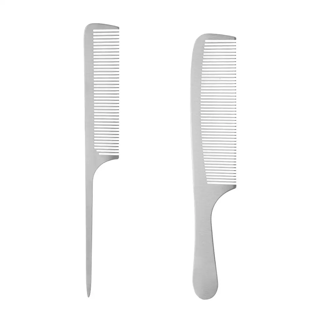  Stainless Steel Salon Hairstyling Hairdressing Cutting Comb Hairbrush
