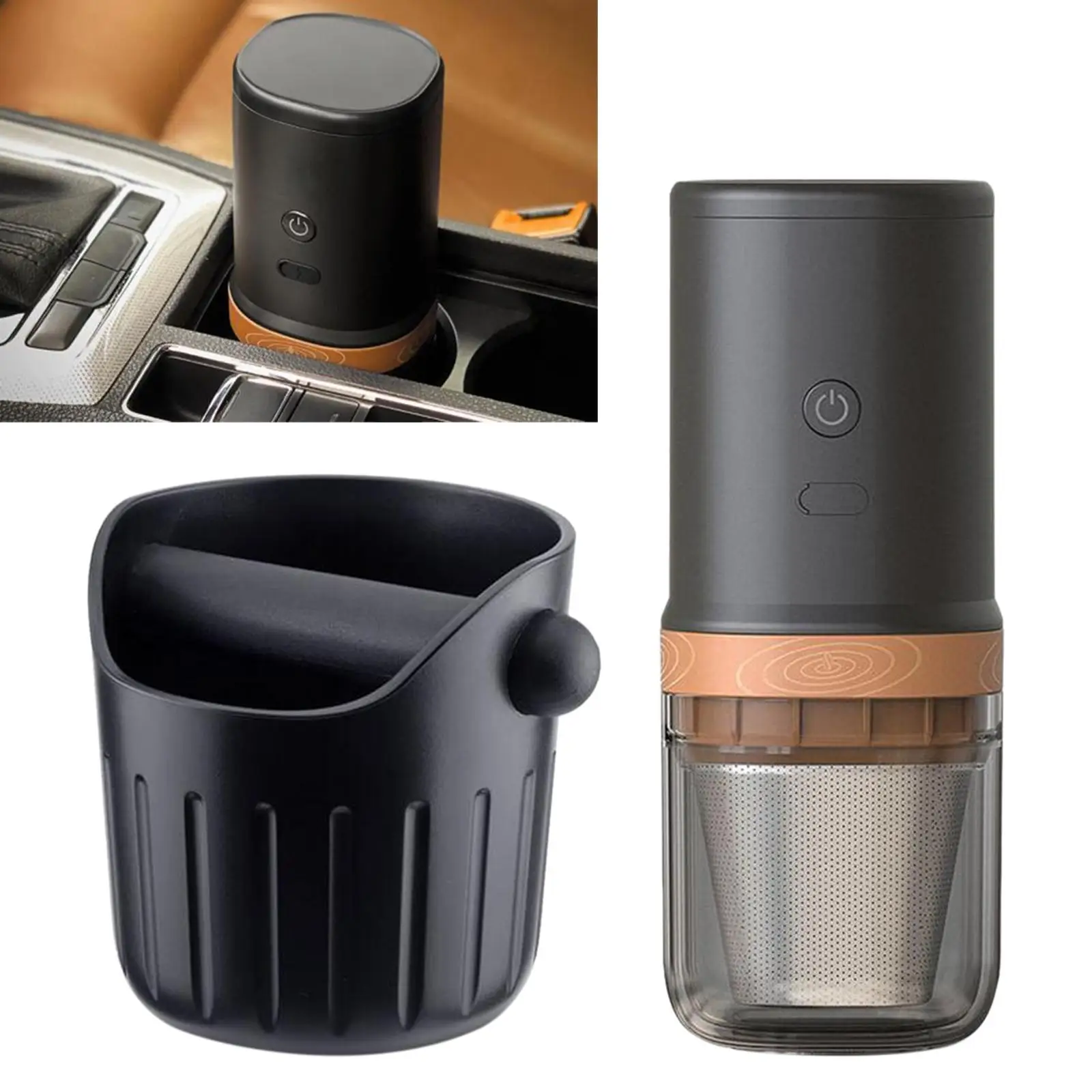 Portable Electric Coffee Grinder with Coffee Equipment Slag Bucket Small Coffee Bean Grinder for Office Travel Outdoor