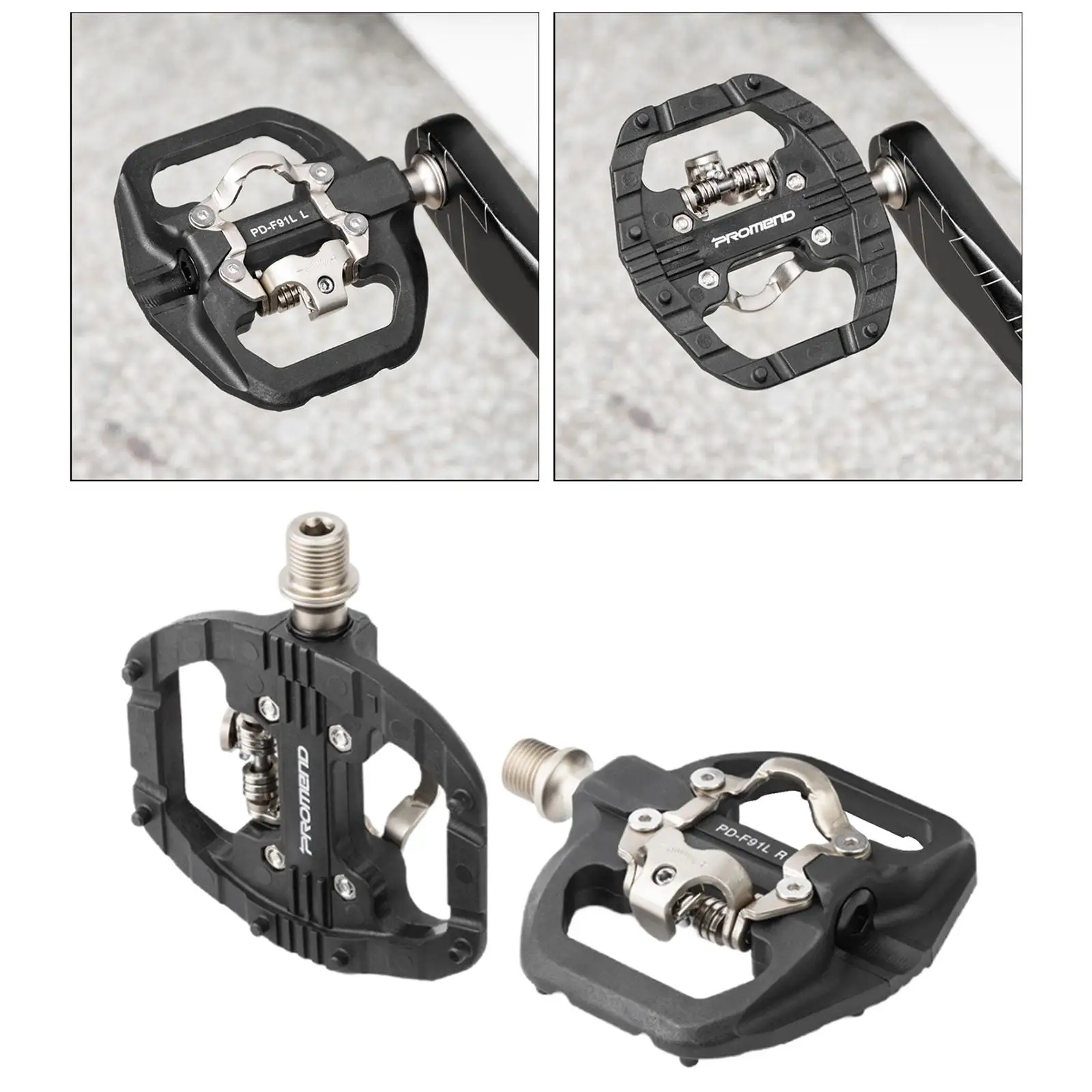 MTB Mountain Bike Pedals Nylon Fiber with SPD Cleats Aluminum Alloy Lightweight 3-Sealed Bearing Dual Sided  for Touring BMX