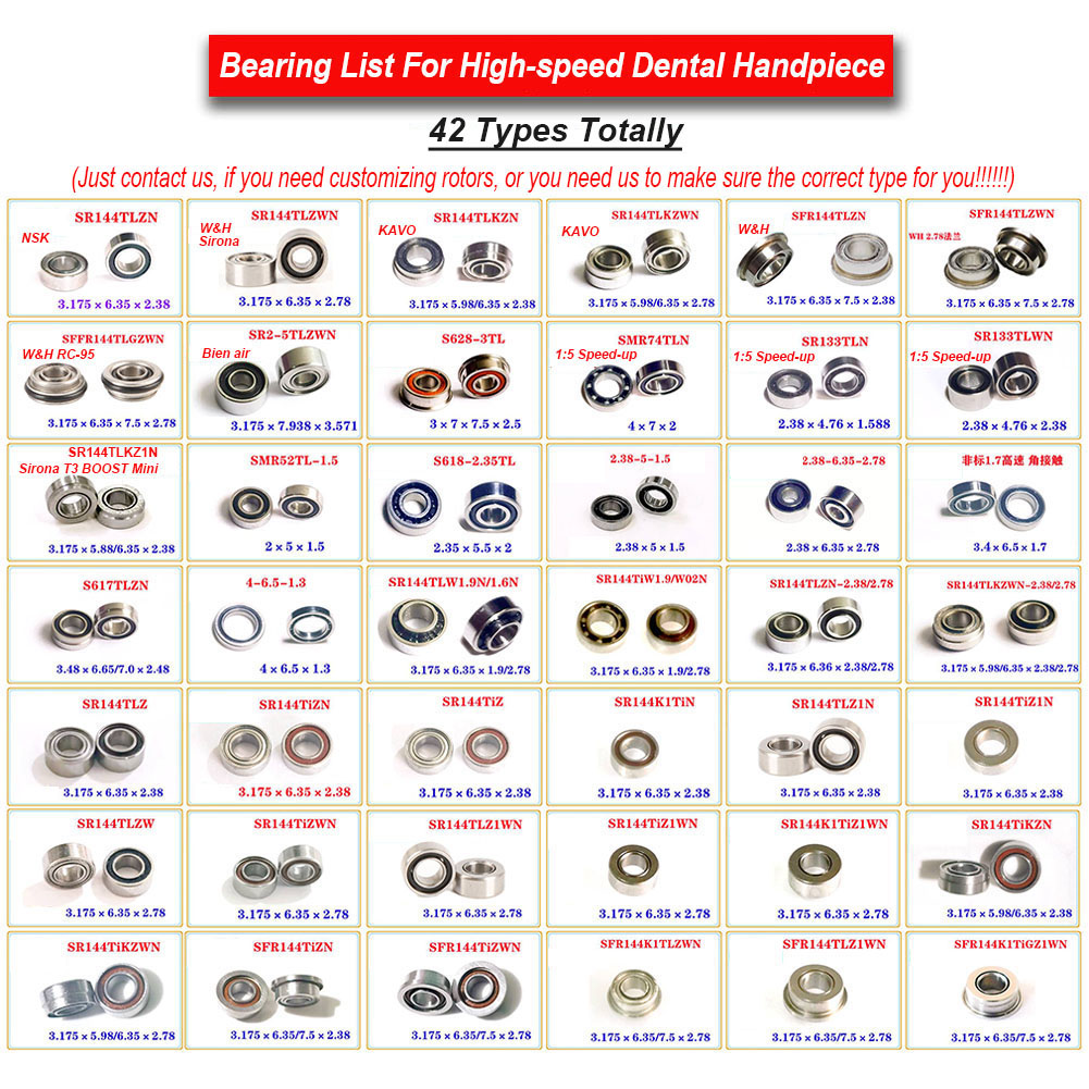 Best of Multi-types Quality Dental Ceramic Ball Bearing 10Pcs NSK KAVO W*H Sirona High Speed Handpiece Step Flange Turbine Spare Parts Reviews & Tips