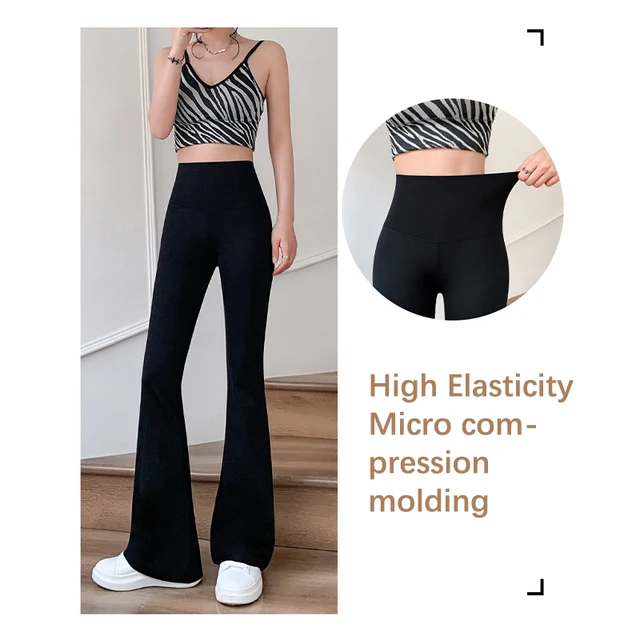 Women Print Boot Cut Pant High Waist Elastic Wide Leg Pants Lace Up Fitness  Loose Gym Sports Yoga Pant Streetwear Plus Size 0-16 - AliExpress
