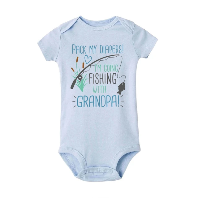 I'm Going Fishing with Grandpa Baby Bodysuit Grandpas Fishing Buddy Shirt  Funny Newborn Fishing Jumpsuit Infant Baby Shower Gift - AliExpress