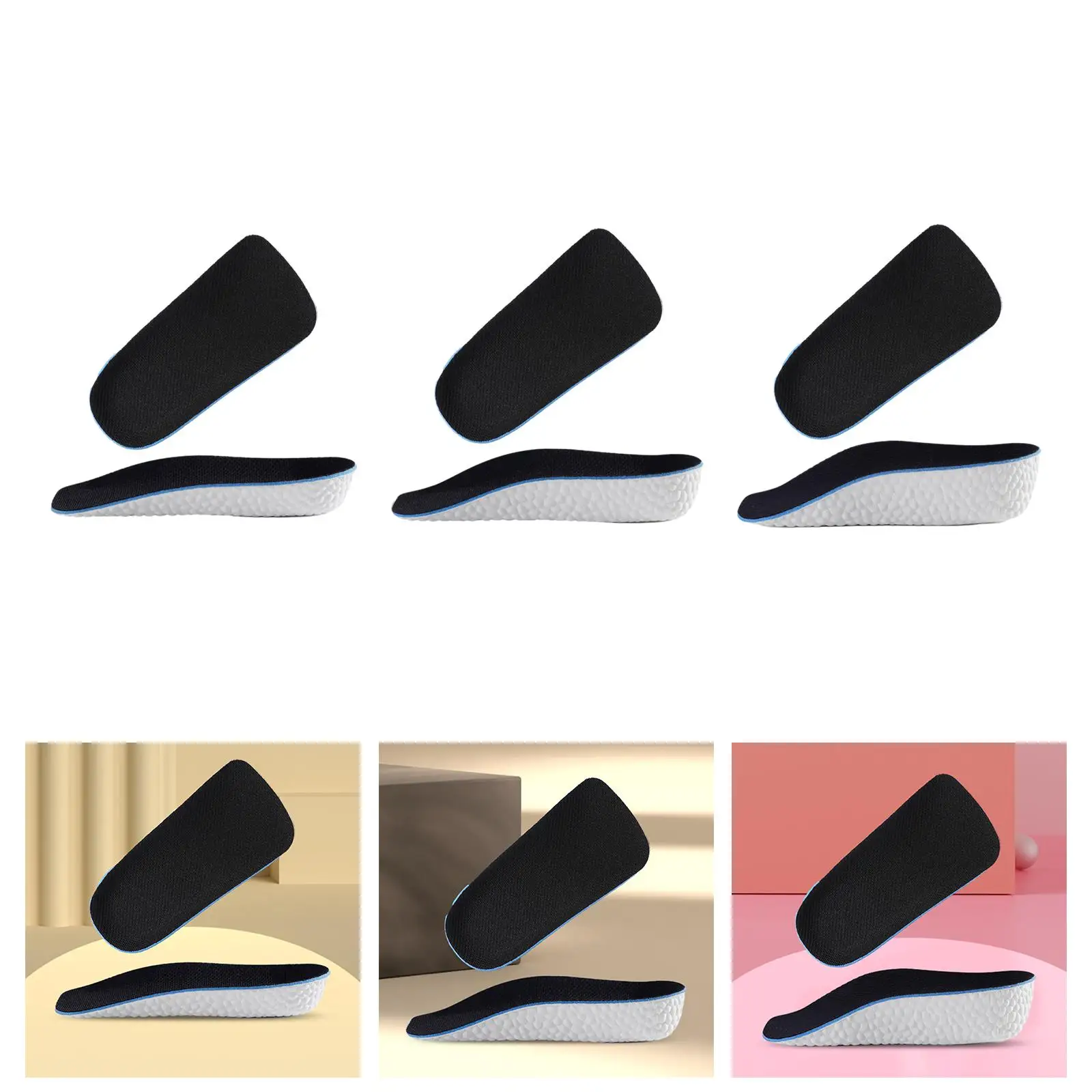 2 Pieces Height Increase Insoles Non Slip Men Women Height Increase Heel Lift Insert for Running Walking High Heels Hiking Boots